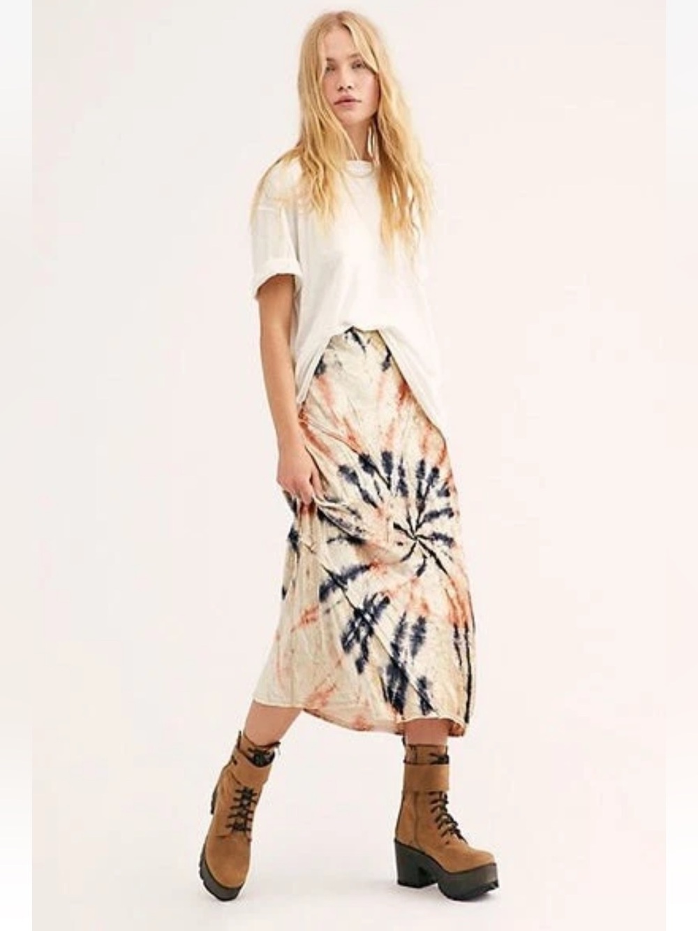 Free People
"Serious Swagger" Tie-Dye Velvet Skirt, specifically in the Firework